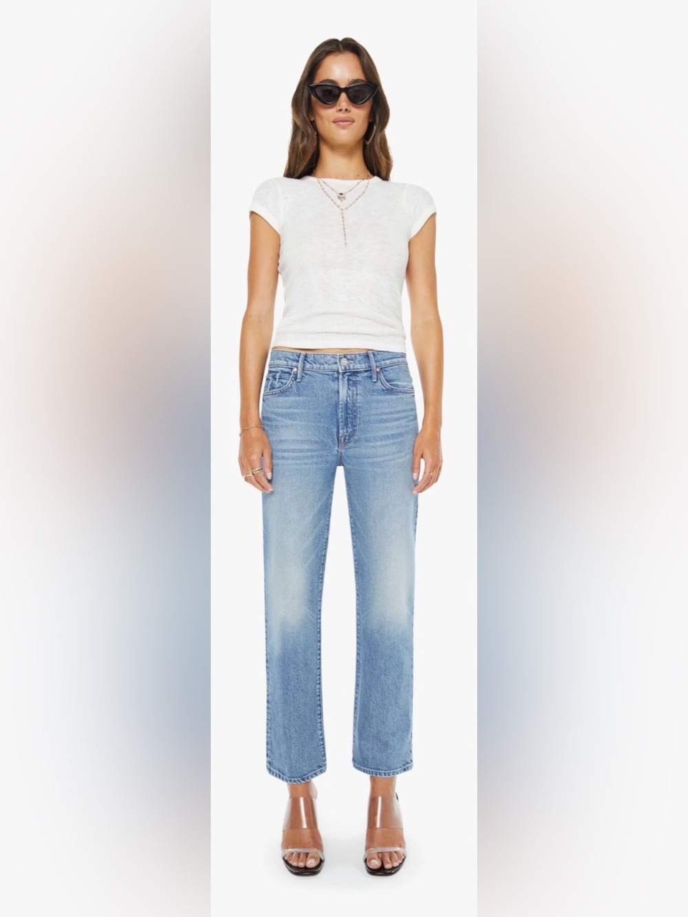 MOTHER The Kick It Ankle Jeans in Give It Up Light Wash Size 26